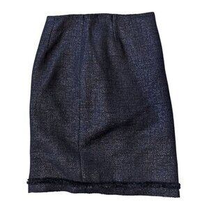 Vintage Wool Slit Skirt Metallic Shimmer Noviello Bloom Made in USA Women Size 8